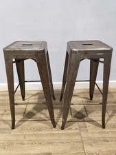 Pair Rustic Look Titunuim Bar /Breakfast Bar Stools. Excellent Condition Used