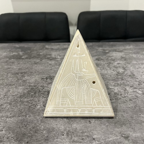 Alabaster pyramid candle - pyramid,