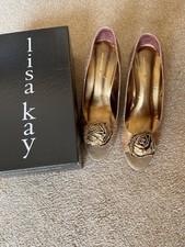 Lisa Kay Gold Stiletto Shoes