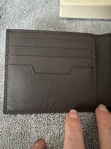 Rolex brown leather - leather, wallet