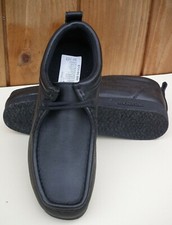 MCKENZIE DOYLE EMBOSS SYNTHETIC SQUARE TOE LACE UP STITCH DETAIL BLACK SHOES UK5