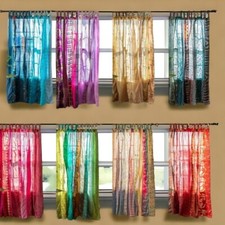 Indian sari patchwork curtain - sari,