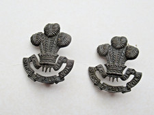 S. Lancashire Regt. Prince of Wales  Volunteers Officer's Bronze Collar Badges