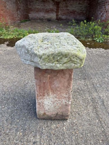 Antique staddle stone mushroom - antique,