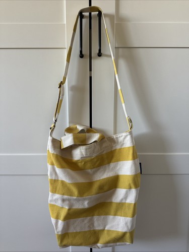 Baggu yellow striped tote bag - yellow,
