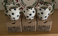 EMMA BRIDGEWATER 2017 BLUE STARRY SKIES  SET OF 3 TINY JUG TREE DECORATIONS 1ST