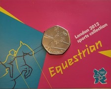 2012 LONDON OLYMPIC SPORTS 2011 EQUESTRIAN 50p COIN UNC SEALED IN CARD