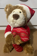 Clintons Christmas Bear Mistletoe Sings & Dances Sound N Lights Animatronics 11"
