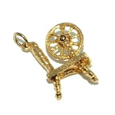 Ladies Womens 9ct yellow gold charm in the form of a spinning stool
