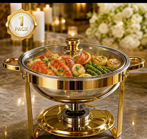 Gold full size round chafing - size,