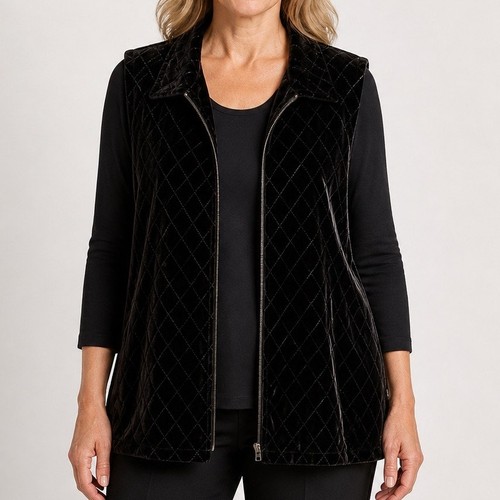 Chicos silk velvet vest xl - chicos, 3