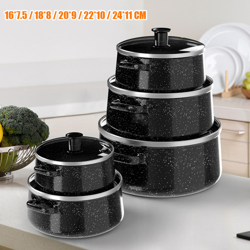 5pcs enamel cookware set - 5pcs,