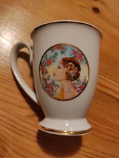 Beautiful Deco Lady with Roses Tea Mug Cup Gold Trim Clinton Cards