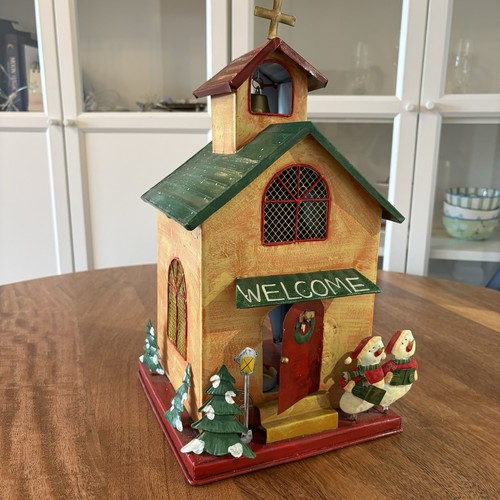 Christmas large metal church - large,