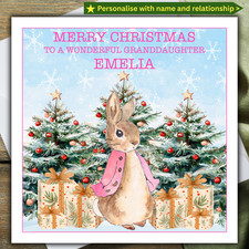 personalised PETER RABBIT CHRISTMAS CARD grandson granddaughter son daughter