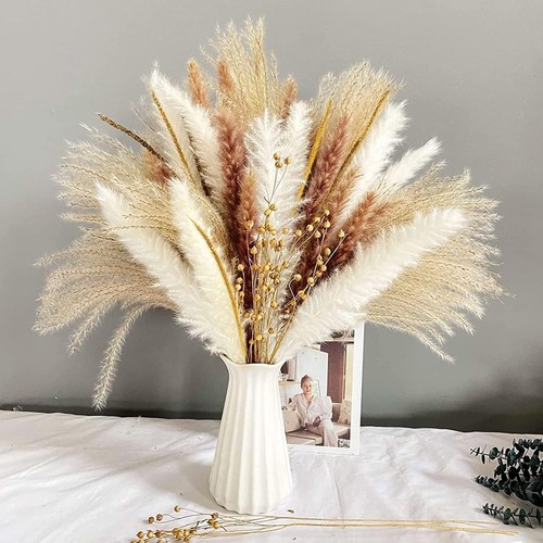 90pcs natural dried pampas - natural,