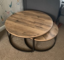 Next Dark Bronx Nest of 2 Round Coffee Tables