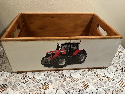 Vintage style red tractor - vintage,