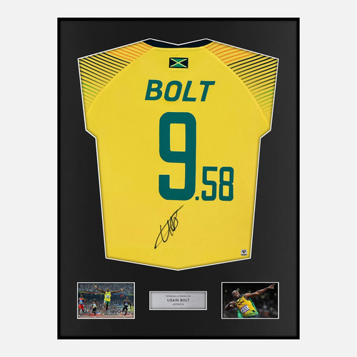 Framed usain bolt signed - framed,