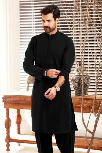 Mens pakistani plain black - pakistani,