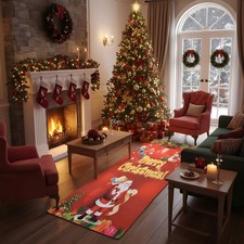 Merry Christmas Rug Santa