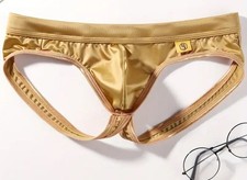 Men's New Sexy Gold Silky Jock