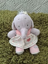 RARE MOTHERCARE HUMPHREY'S CORNER LOTTIE ELEPHANT ROSE DRESS  6" BEANIE VINTAGE 