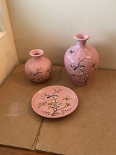 VINTAGE SET OF 3 CERAMIC VASE