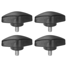 4pcs M5 x 8mm Male Thread Tee Wing Knobs Thumb Screw Clamping Knobs Grip Black