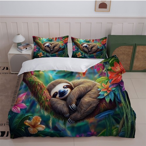 Flower forest sloth - sloth, duvet