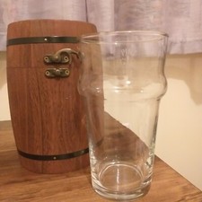 Perfect Gift Unique Pint Oka Barrel Box "lighten life" & beer glass capp. 1 pint