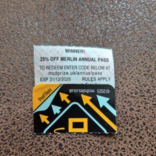 MCDONALDS MONOPOLY: 25% off Annual Merlin Pass UK Ticket, Legoland Shrek SeaLife
