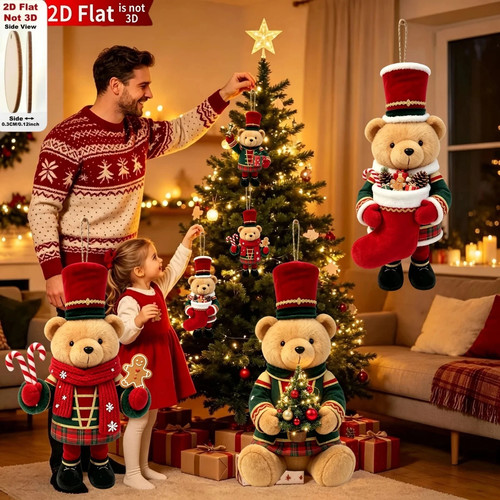 20pcs wooden bear christmas - wooden,