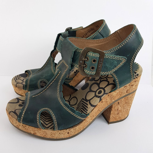 Fly london cork heel - london, buckle