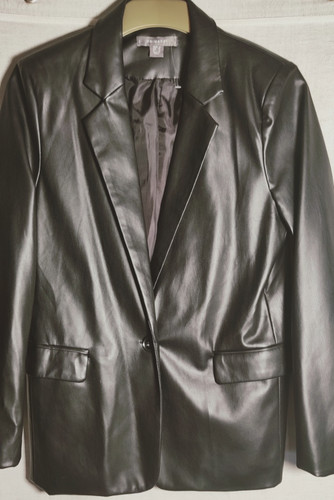 Ladies black faux leather