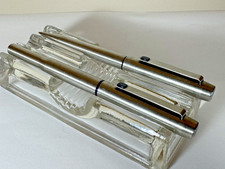 Vintage Parker 25 Fountain & Ballpoint Pen Set - Stainless Steel c.1970(s)