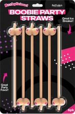 Boob Straws -Boobie Straws - Booby Straws - Flesh Color Pack Of 6