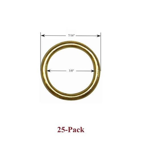 Sew brass metal cord - 3/8", sew-on
