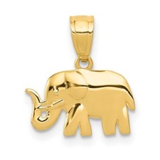 Solid 14K Yellow Gold Elephant