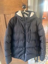 SoulCal & Co 2 Zip Black Fur Lined Puffer Jacket with Hood Large