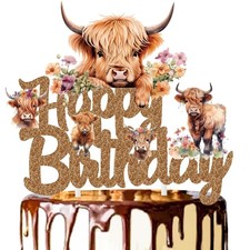 Highland Cow Happy Birthday