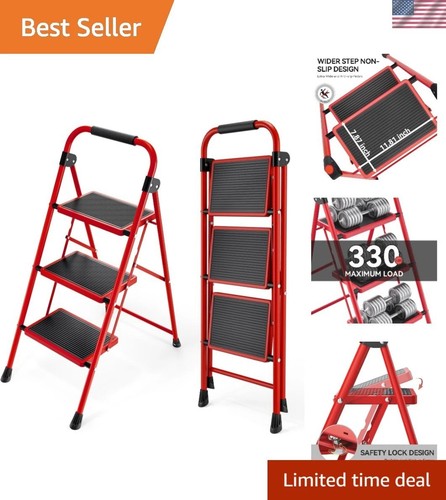 Versatile red step ladder with - red,