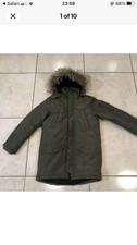 Boys Fab H&M Khaki Thick Padded Parka Heavy Jacket, Age 9-10 Yrs, RRP: £39