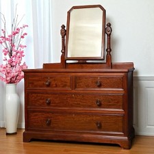 Restored Victorian large Mahogany Chest of drawers with Mirror Gillows c1880 np