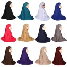 One Piece Khimar Scarf Hijab Muslim Long Headscarf Wrap Ramadan Burqa Head Scarf