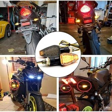 2PCS Motorcycle Turn Signal Light Side Marker End LED Handlebar Handle Bar Lamp