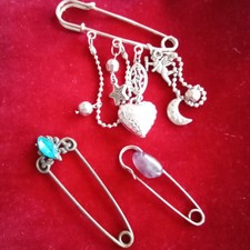 Three Traditional Scottish Celtic Kilt Pin Assorted Trim Decorated Brooches