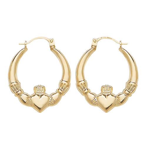 9ct yellow gold claddagh - gold,