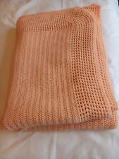 Pale Peach Crochet Blanket/ Throw Handmade 75 X 55 Inches See More Combine P&P 