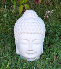 Ceramic  Matt cream Buddha Head Decorative Home Ornament 23cm